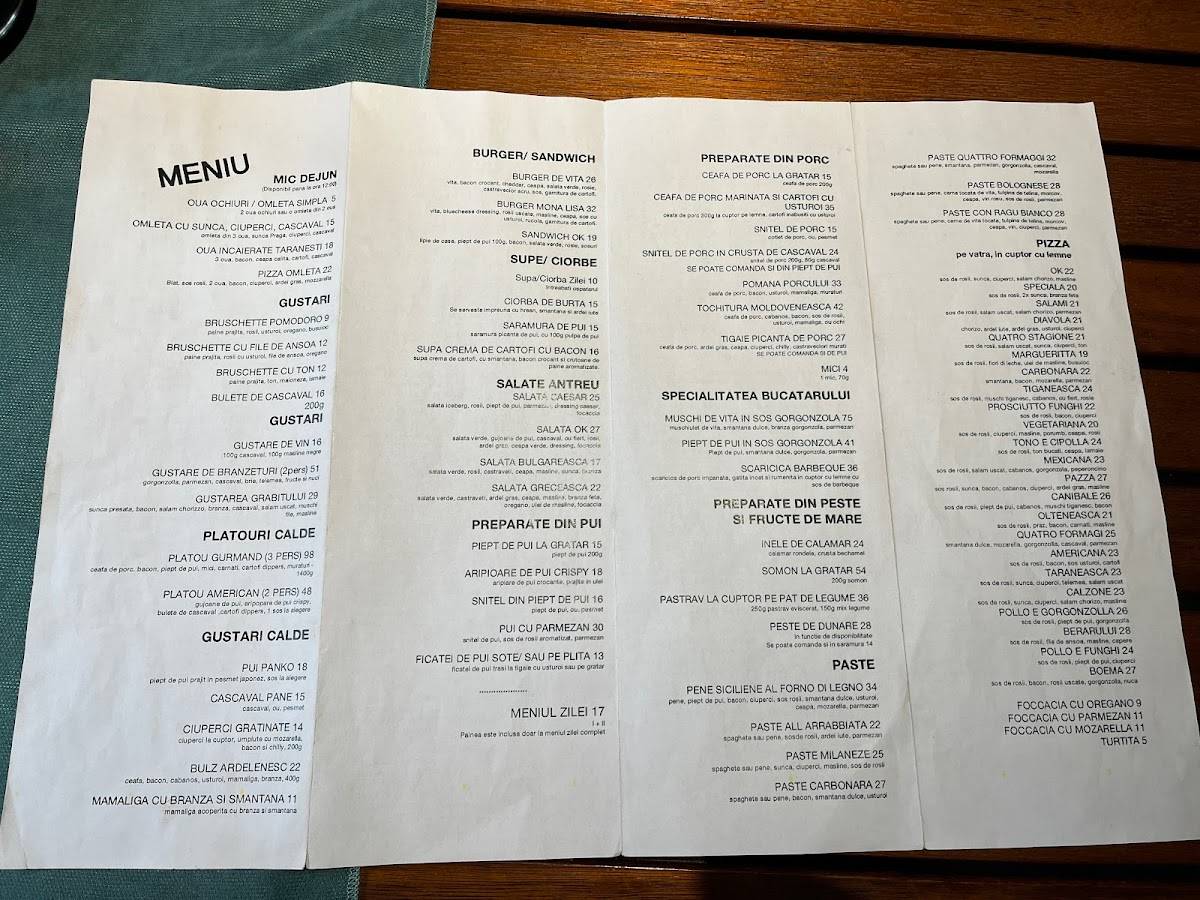 Restaurant O.K. меню