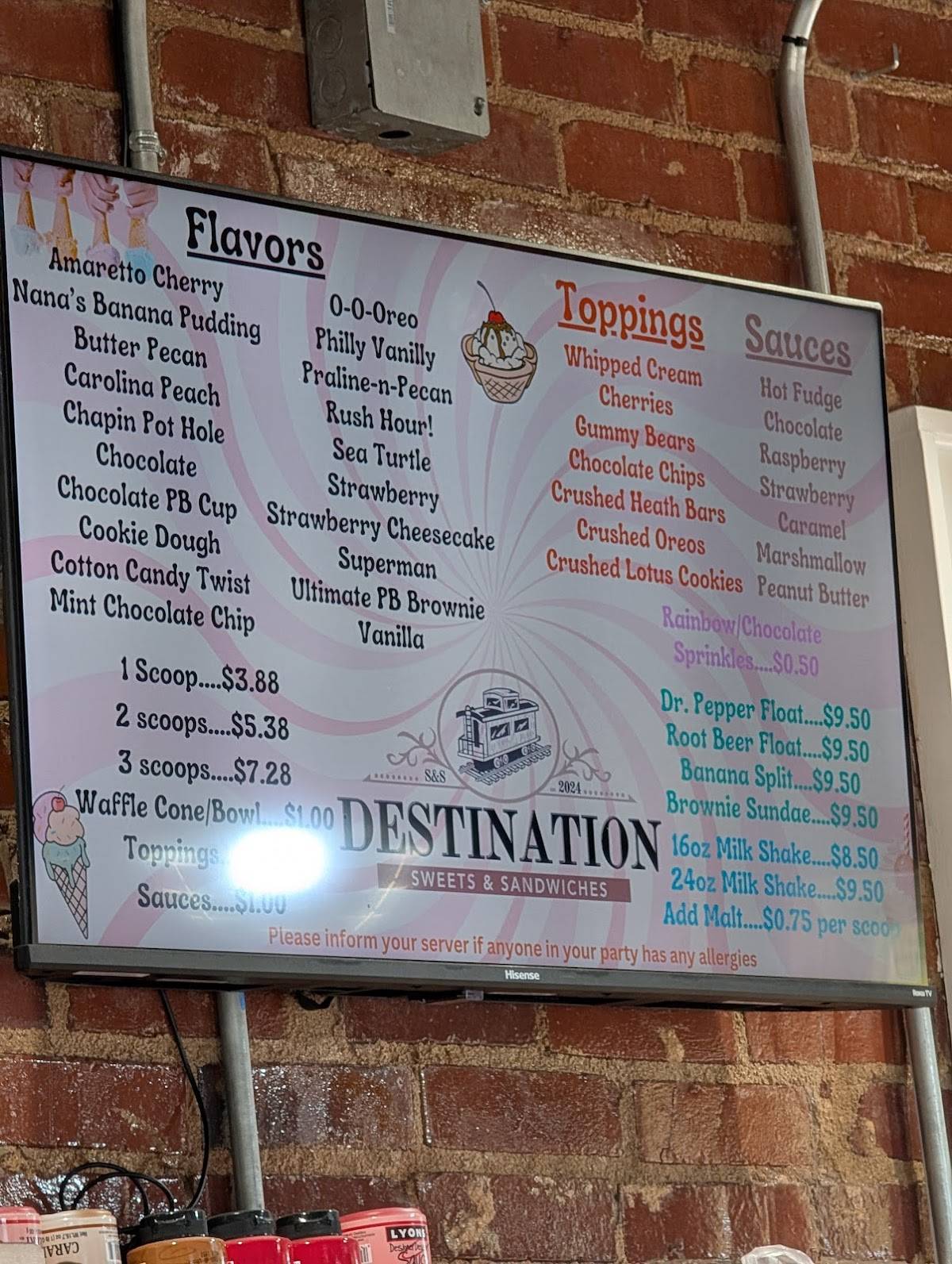 S&S Destination меню