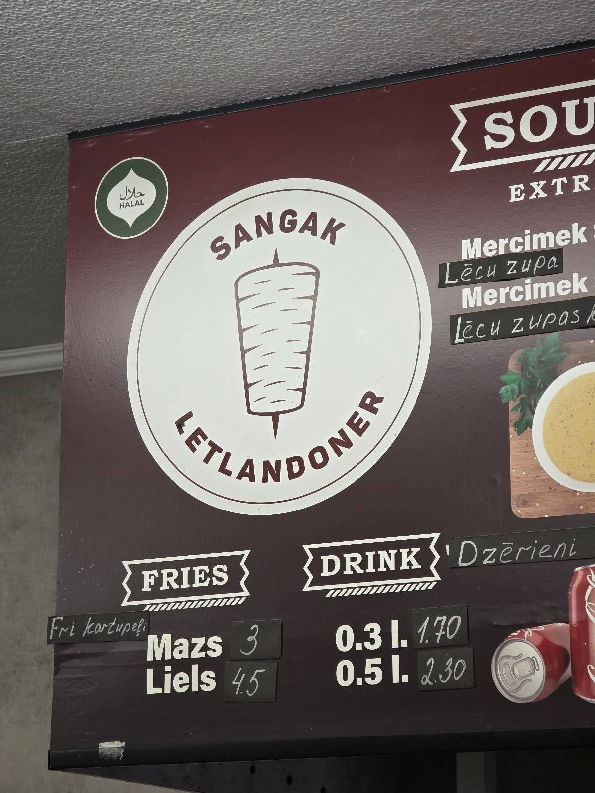 SANGAK LETTLANDONER TERBATAS меню