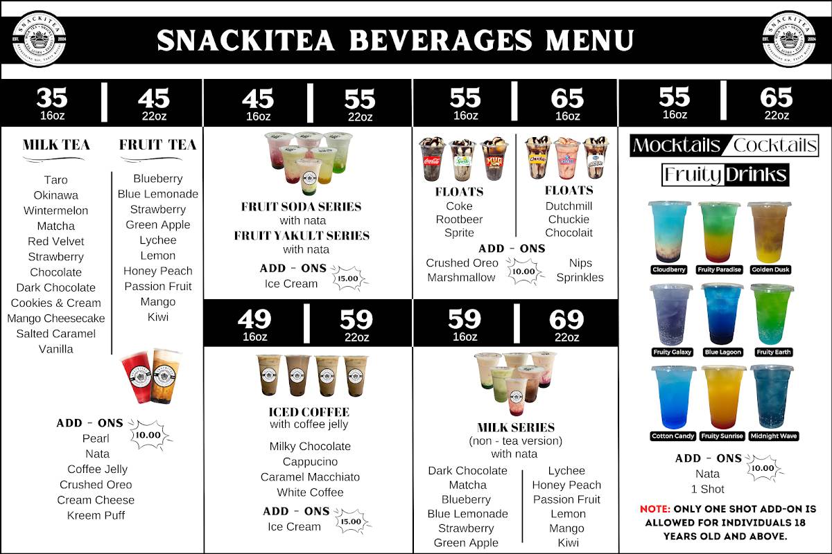 SNACKITEA меню