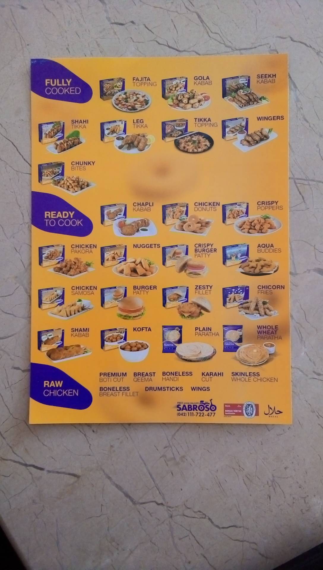 Sabroso Outlet Multan меню