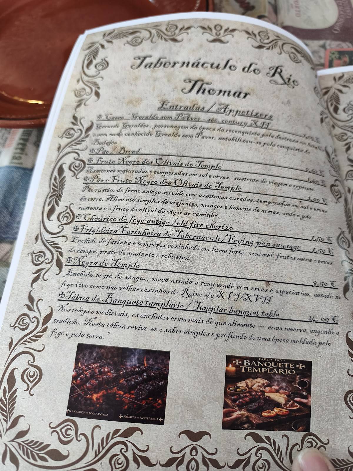 Tabernaculo do Rio меню
