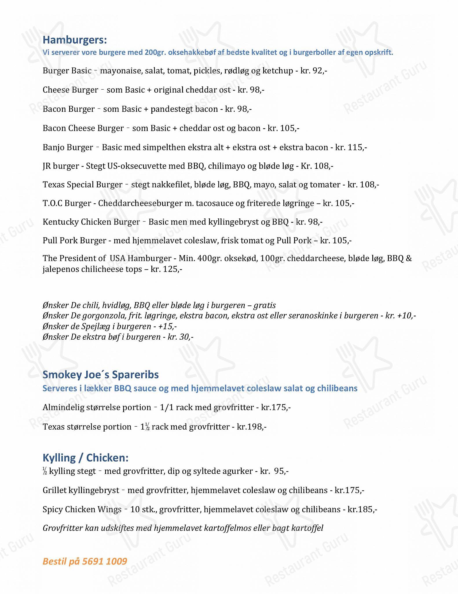 Wine Menu ресторана Texas Bornholm в Рённе
