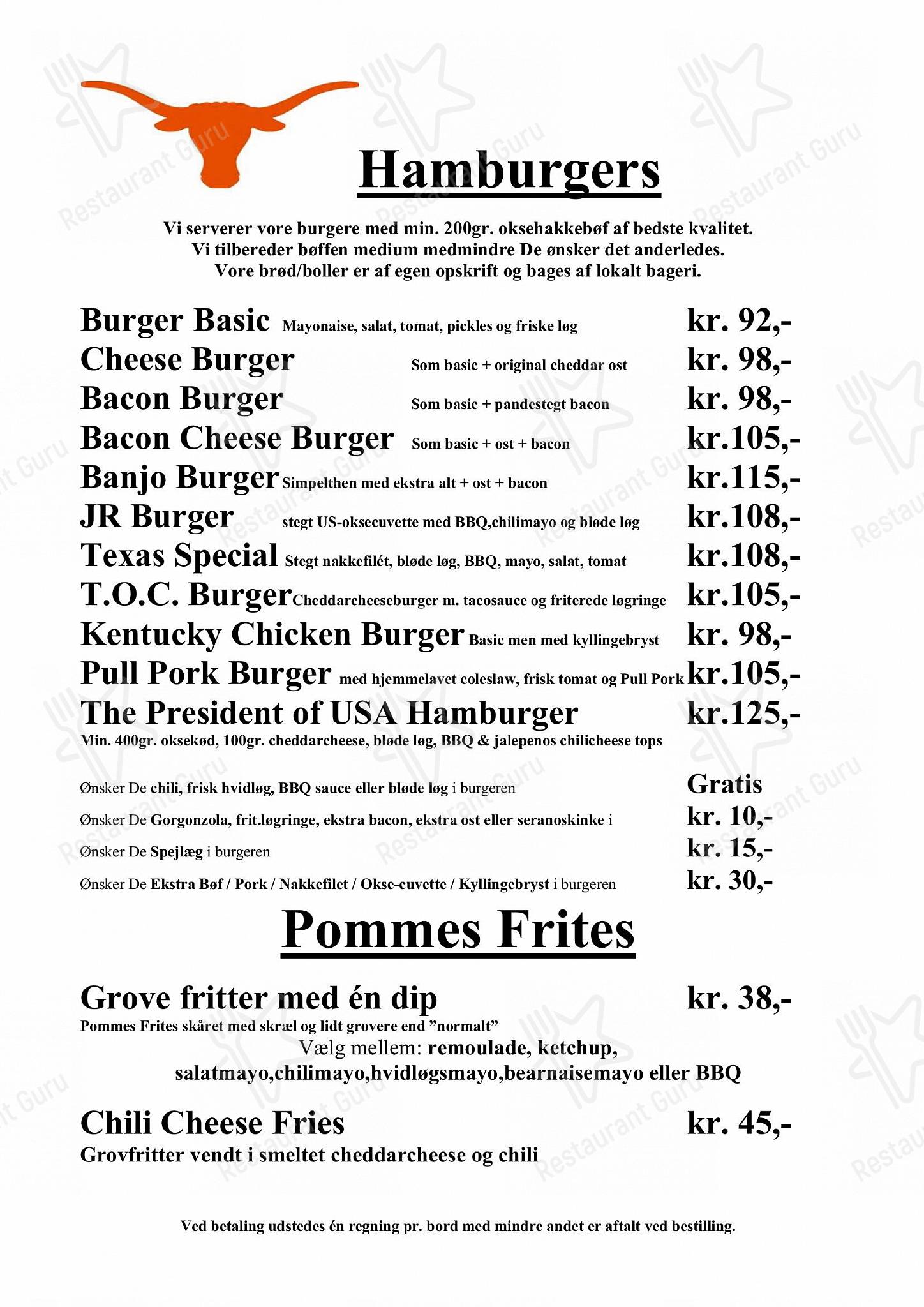 Texas Bornholm в Рённе - Wine Menu