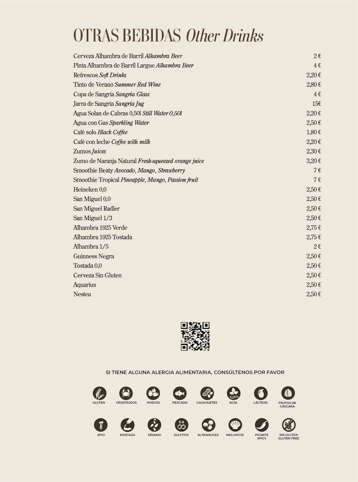 Toro Tapas Ronda меню
