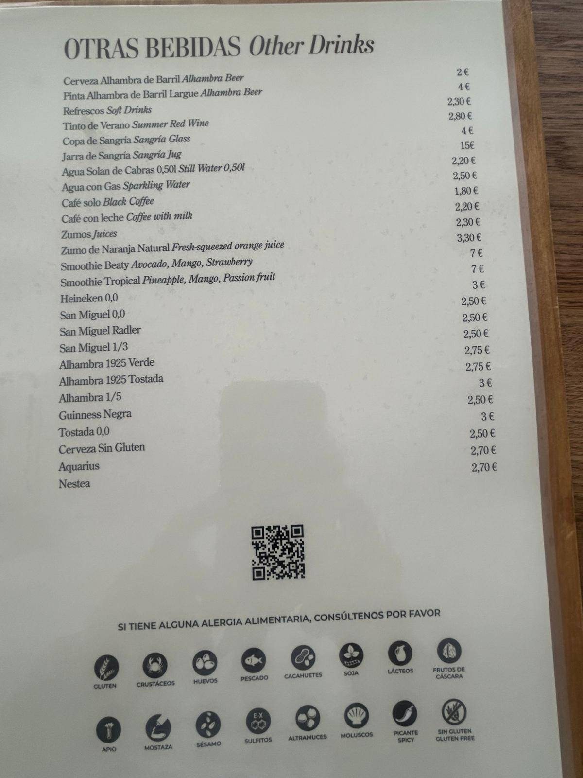 Toro Tapas Ronda меню
