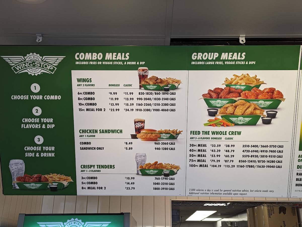 Wingstop меню