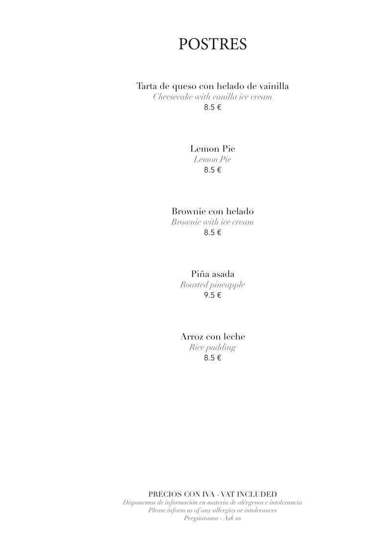 Zeñorío Restaurante Marbella меню