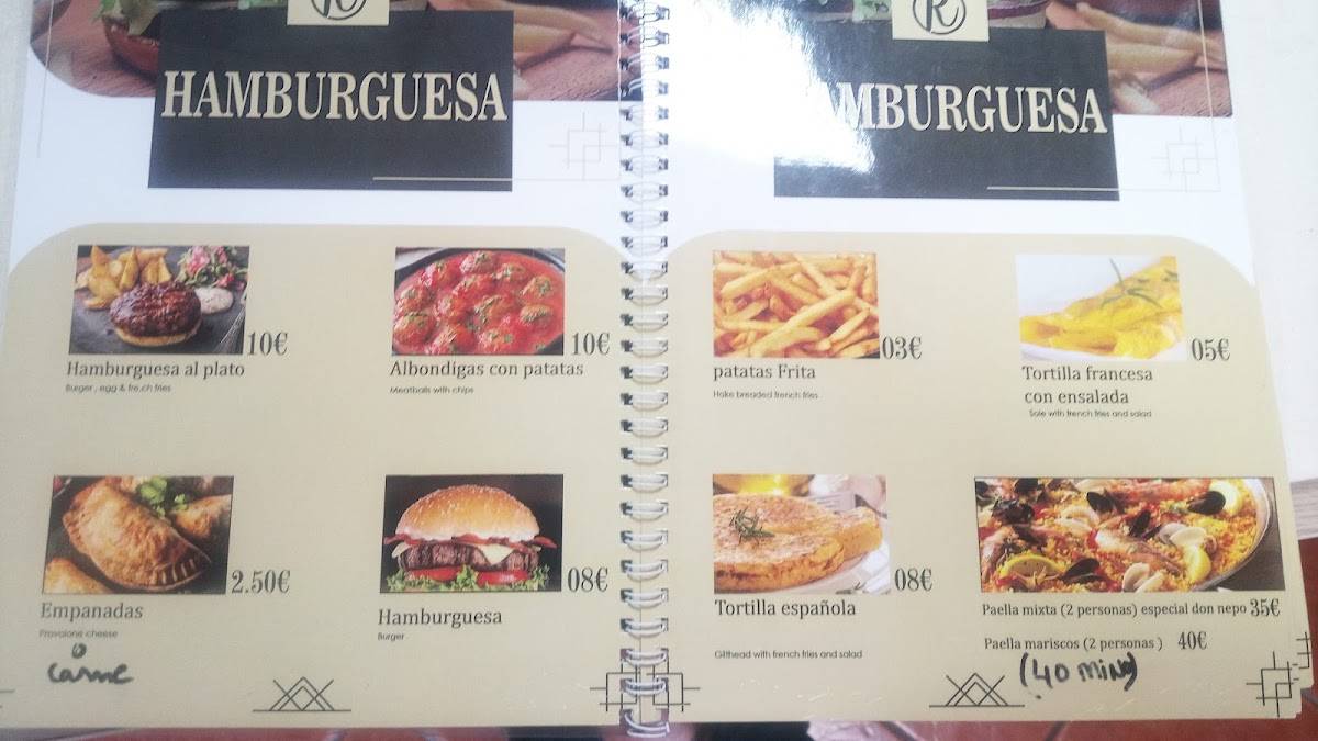 Restaurante Rifia меню