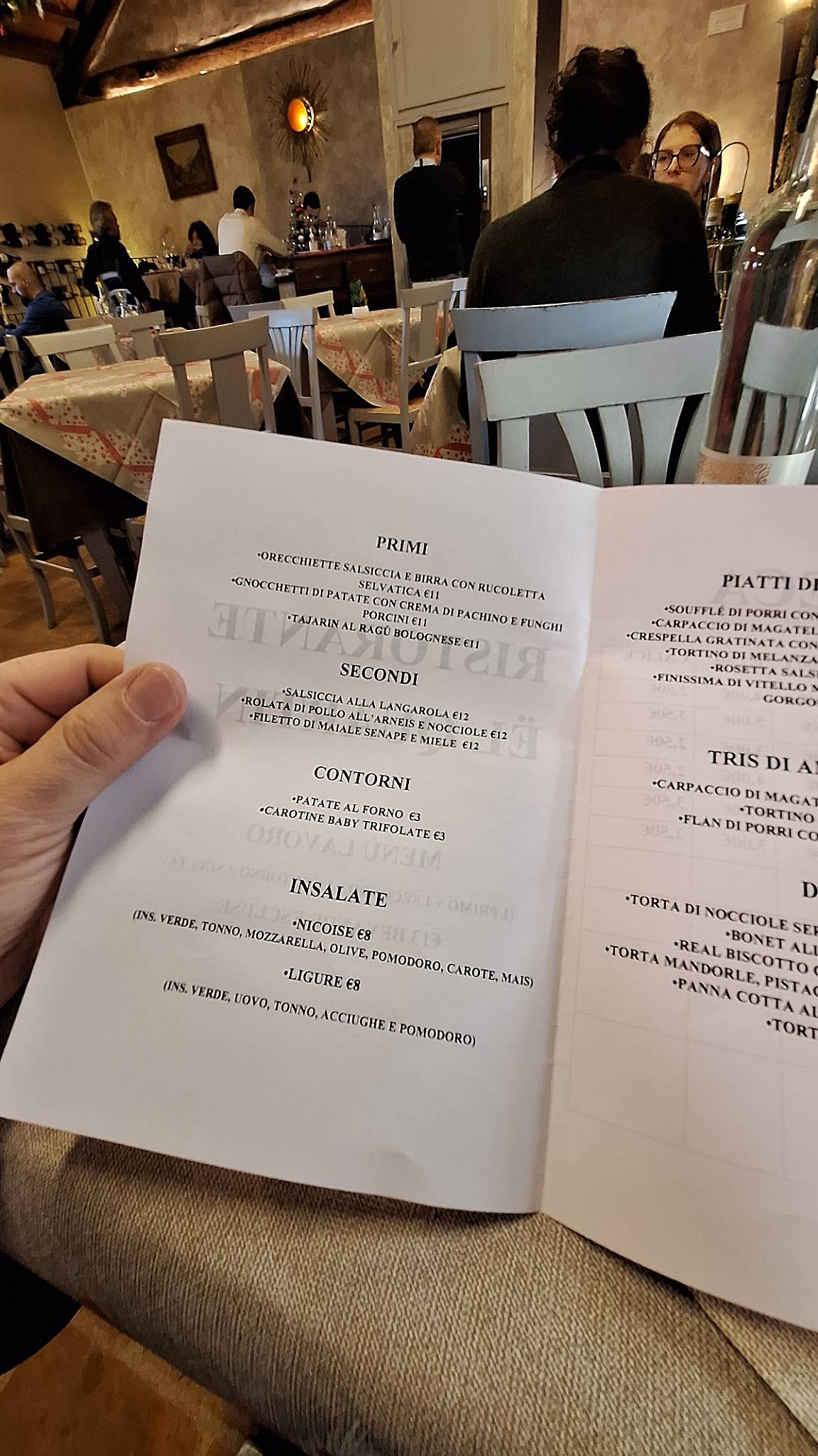 Ristorante El Quartin меню