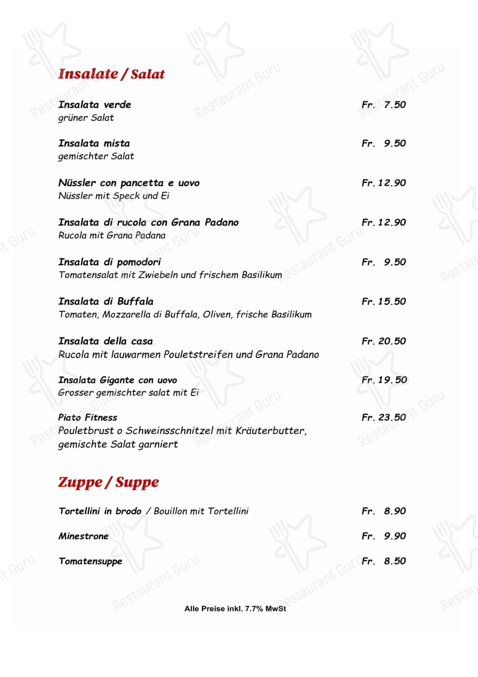 Меню пиццерии Ristorante Pizzeria Calabrisella - Меню напитков
