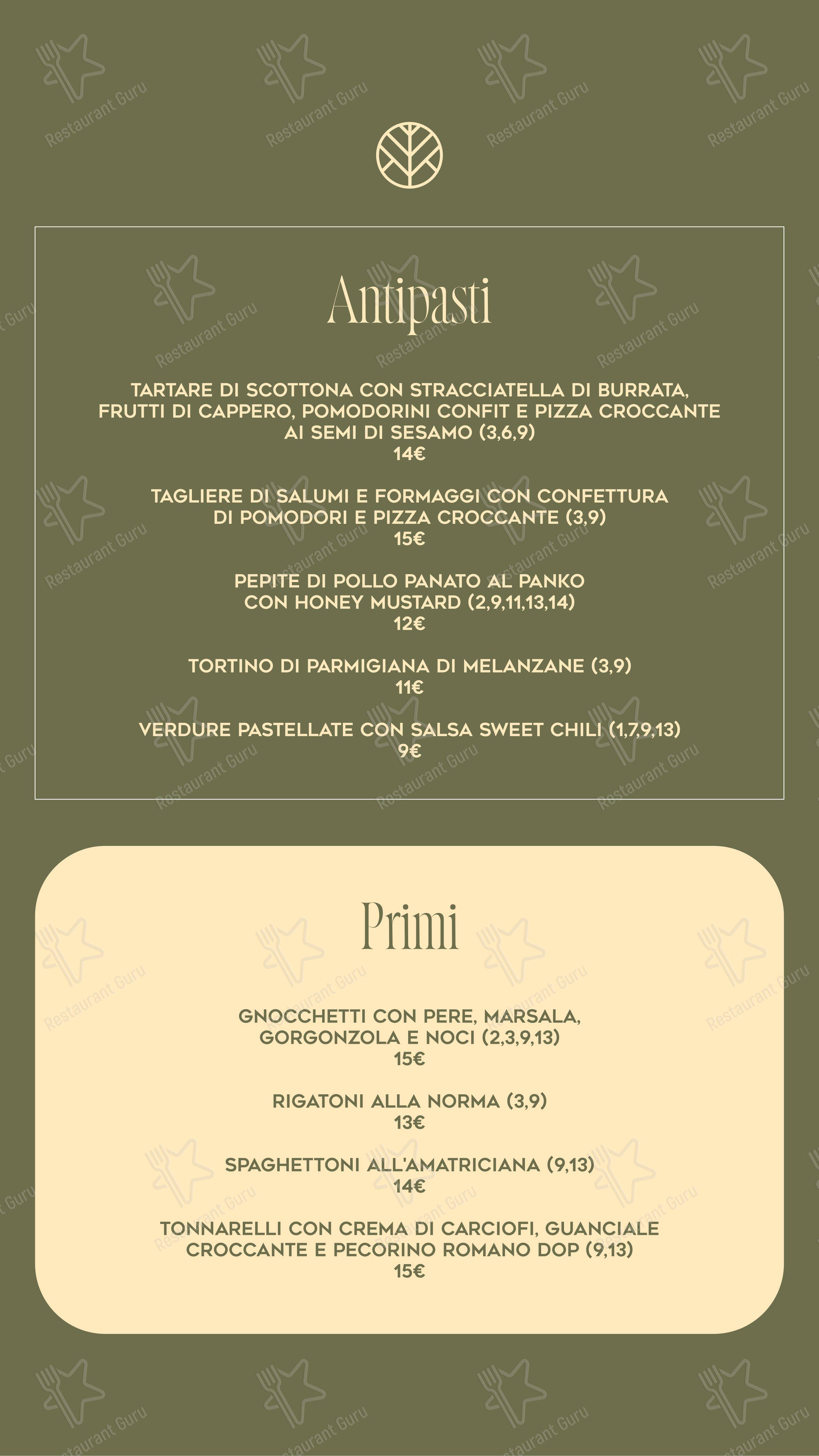 Меню Riva Marconi - Ristorante e Location Roma Sud - Меню напитков