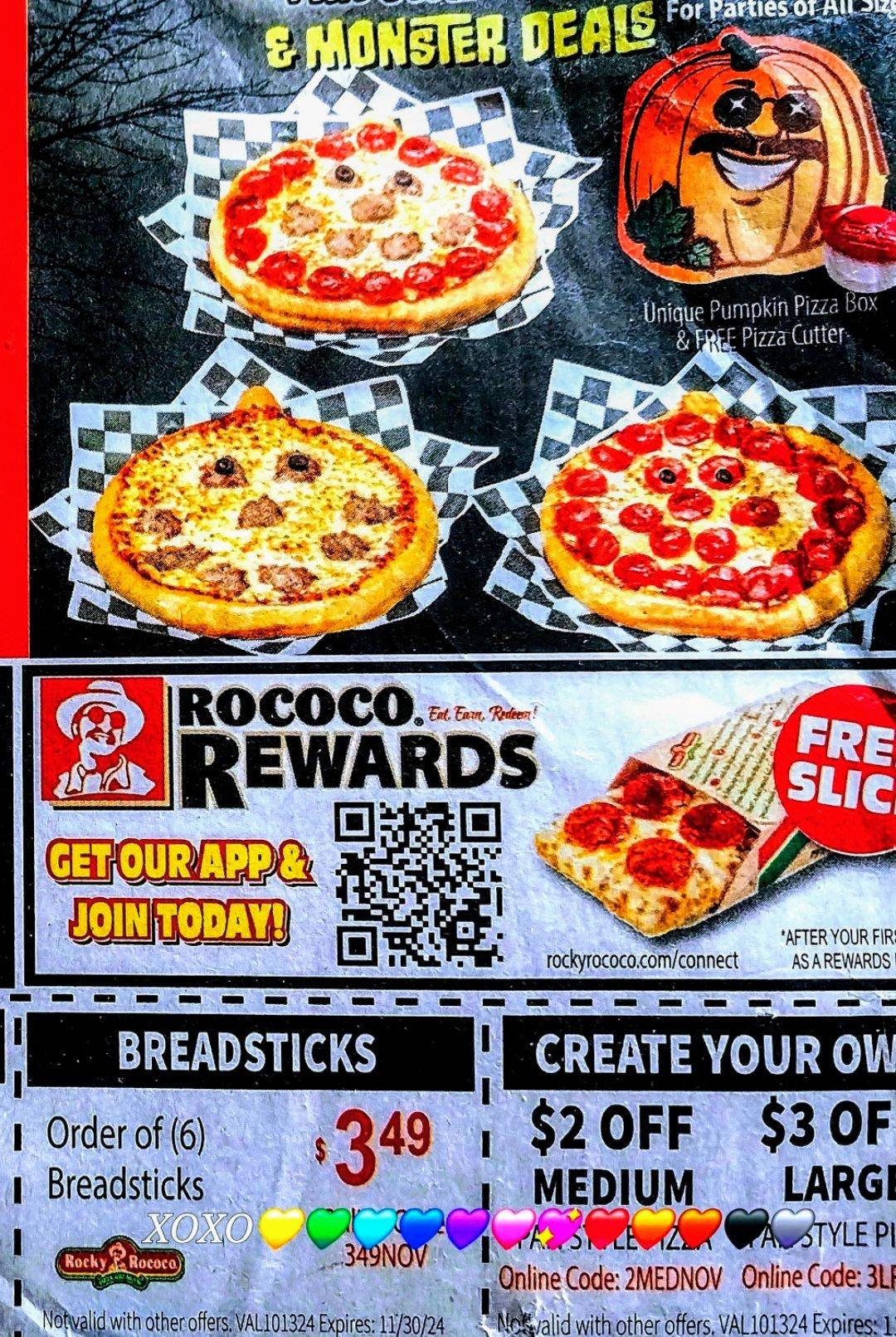 Rocky Rococo Pizza and Pasta меню