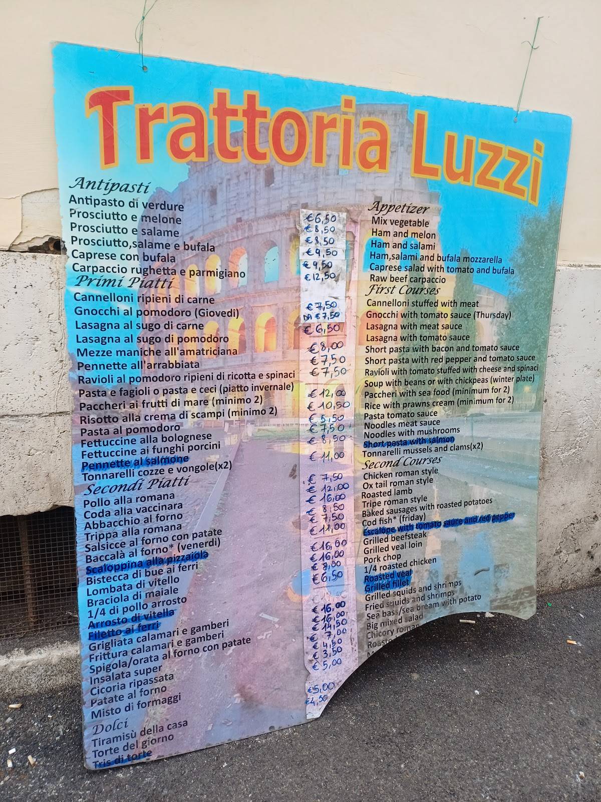 Trattoria Luzzi меню