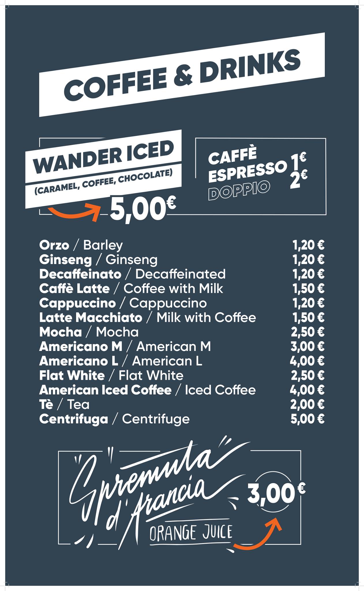 Wandercup меню