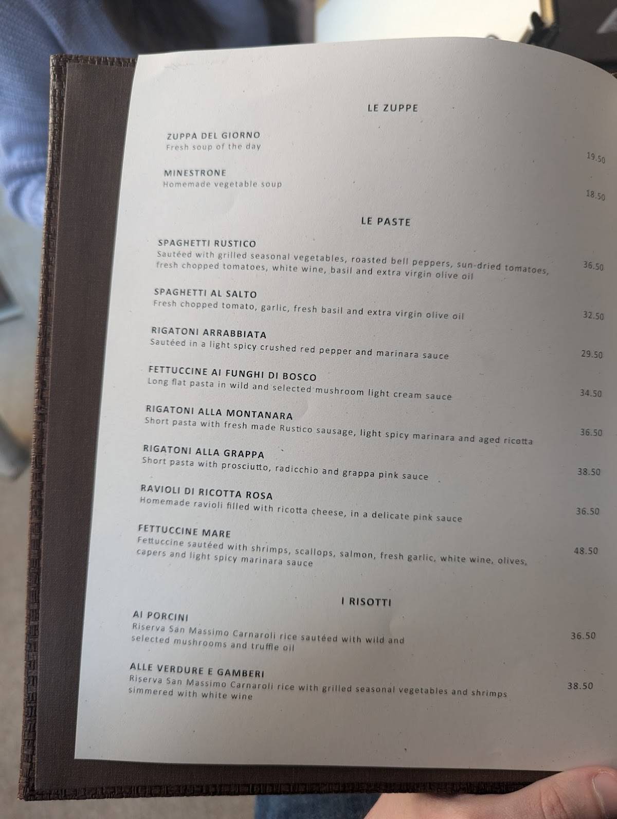 Rustico Ristorante меню