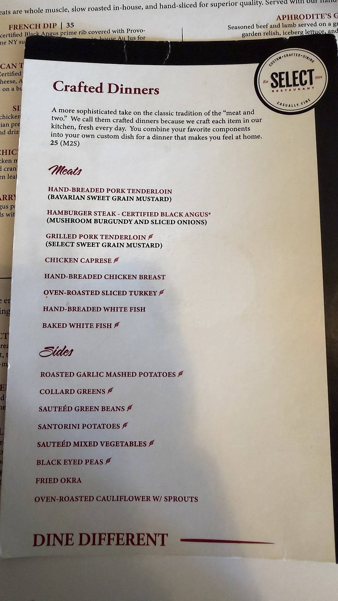 SELECT Restaurant - Greer меню