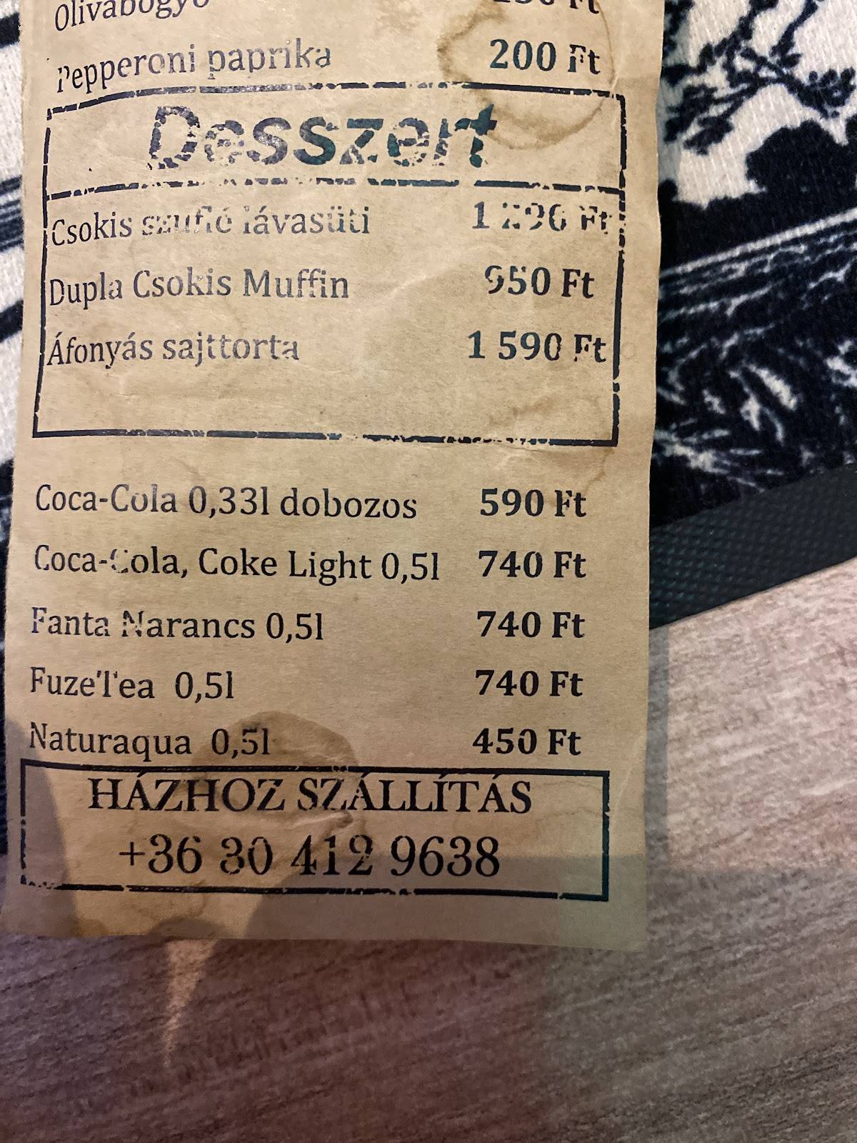 SÖR/IPAR меню
