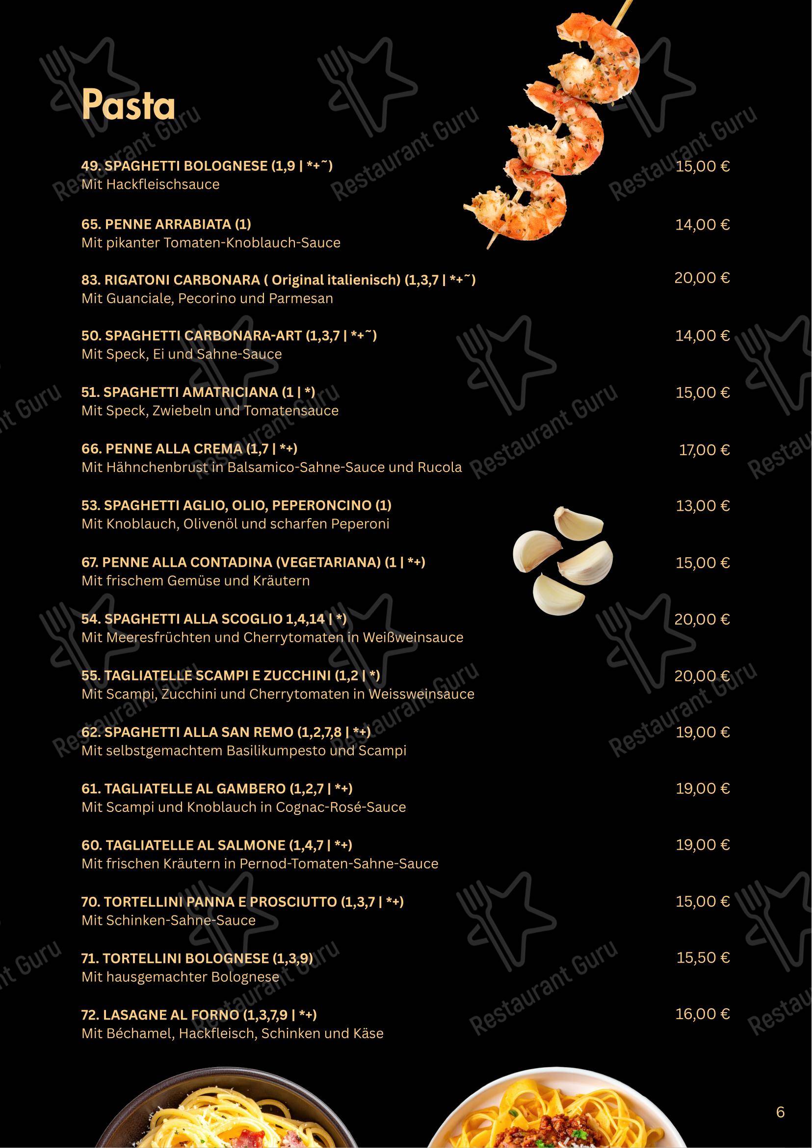 Меню пиццерии San Remo Eiscafé, Pizzeria und Restaurant - Rerik - Меню напитков