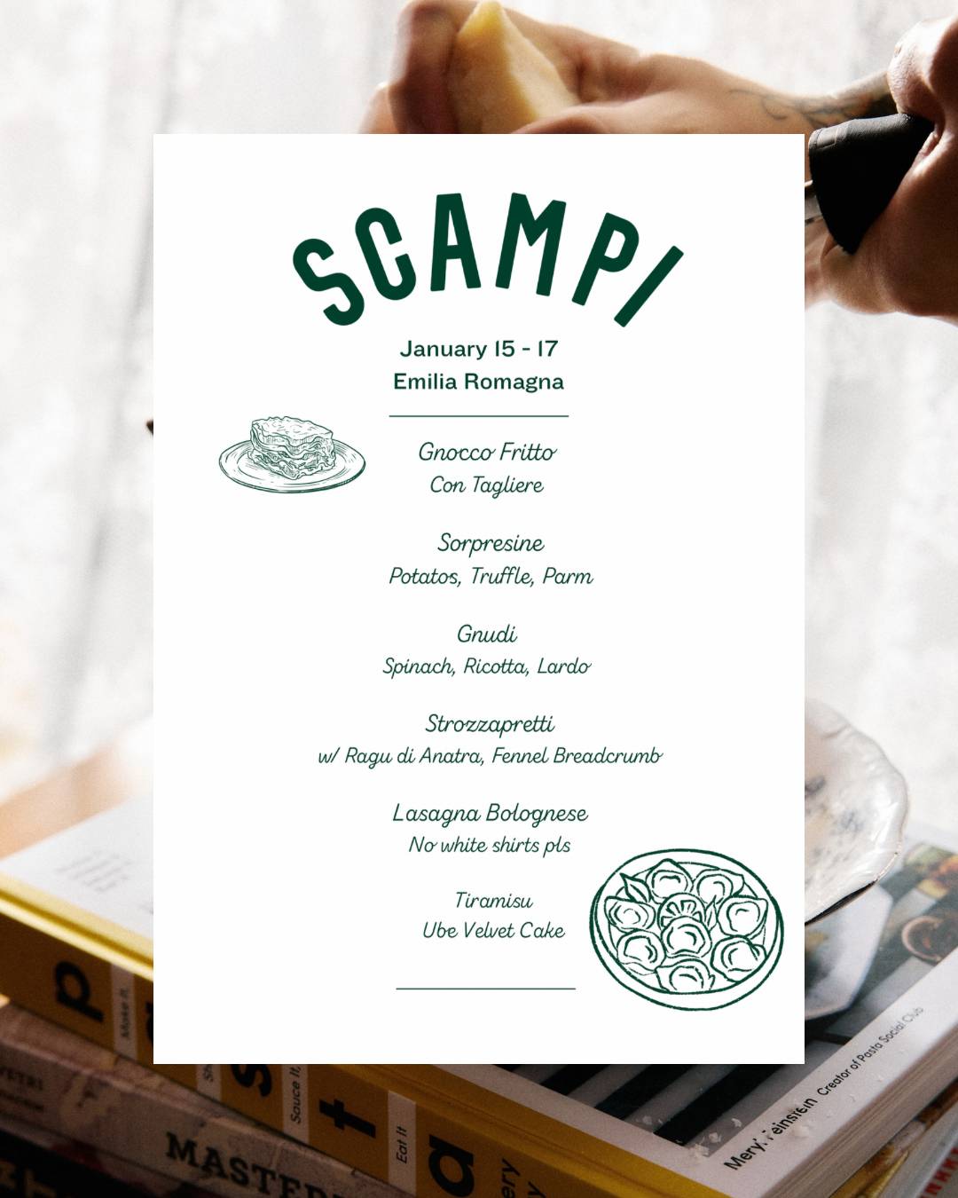Scampi меню