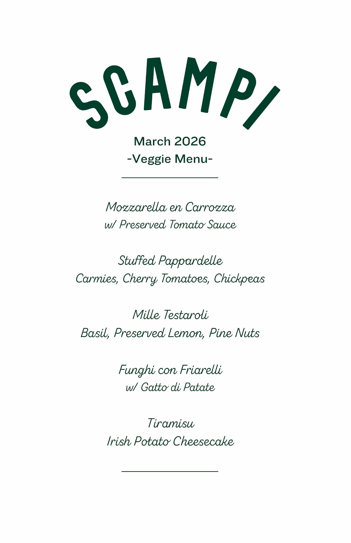 Scampi меню