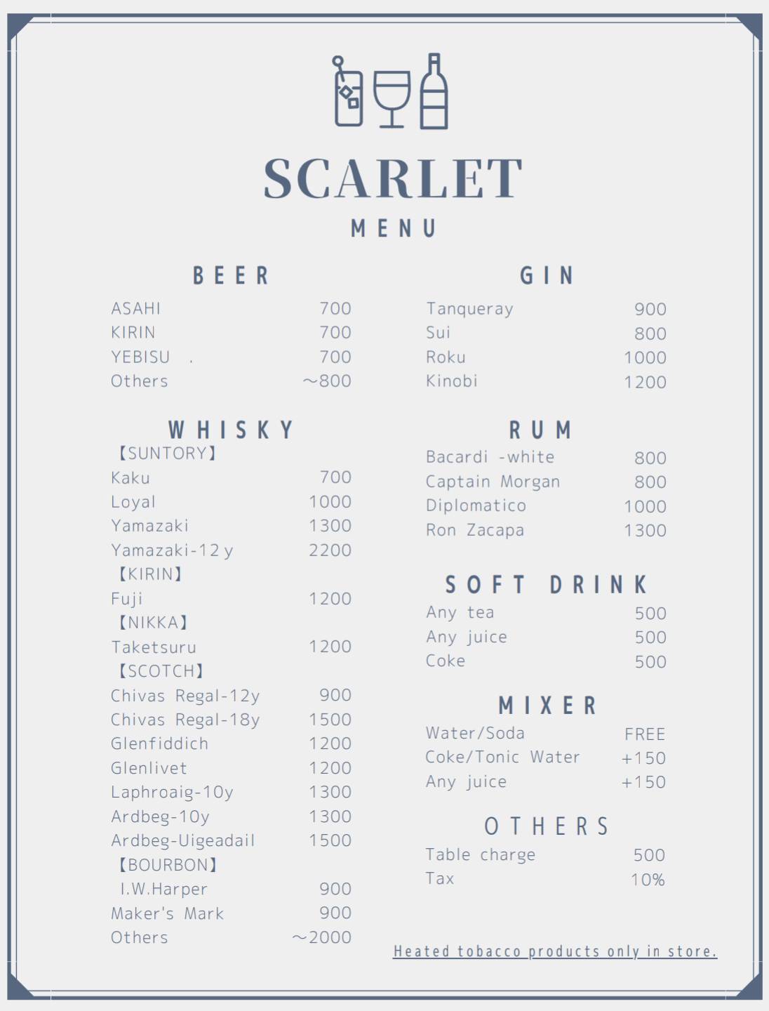 Scarlet меню