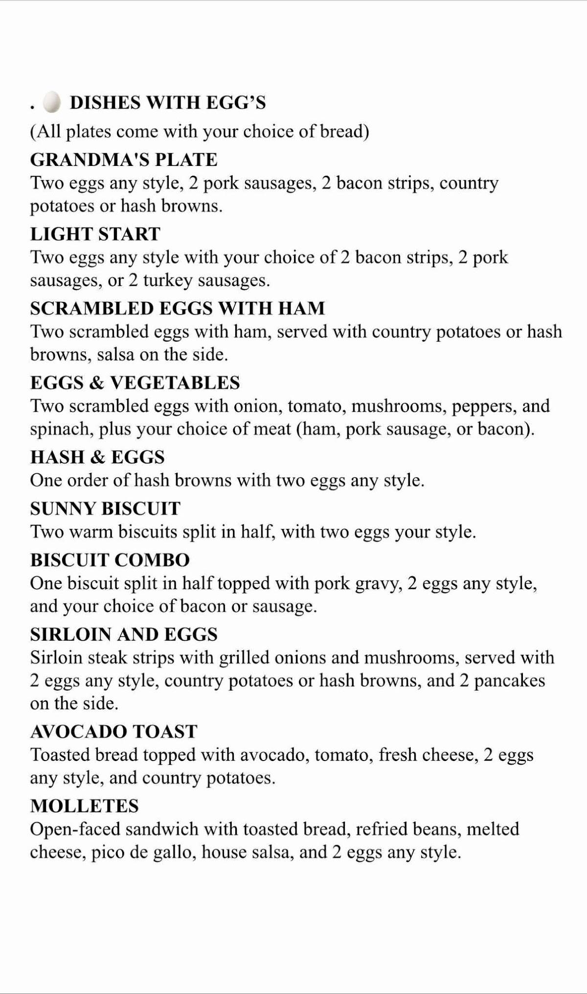 Scrambled Eggs Restaurant меню