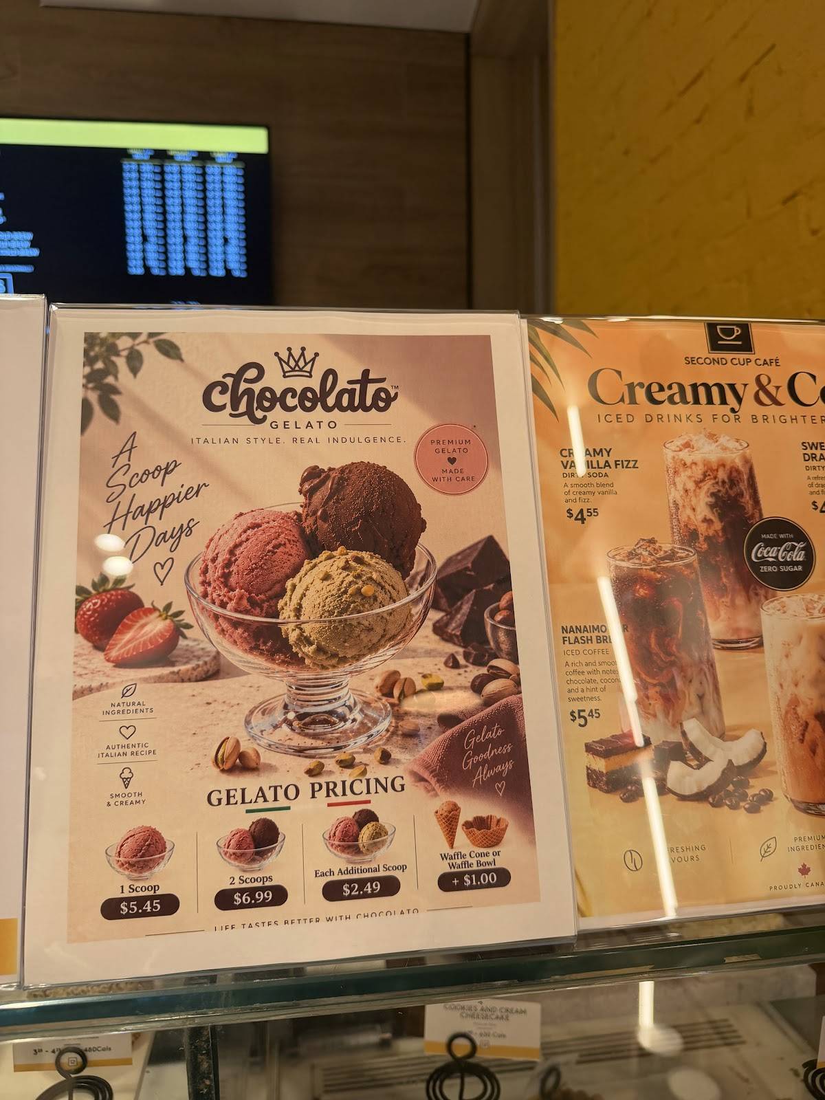 Second Cup Café меню