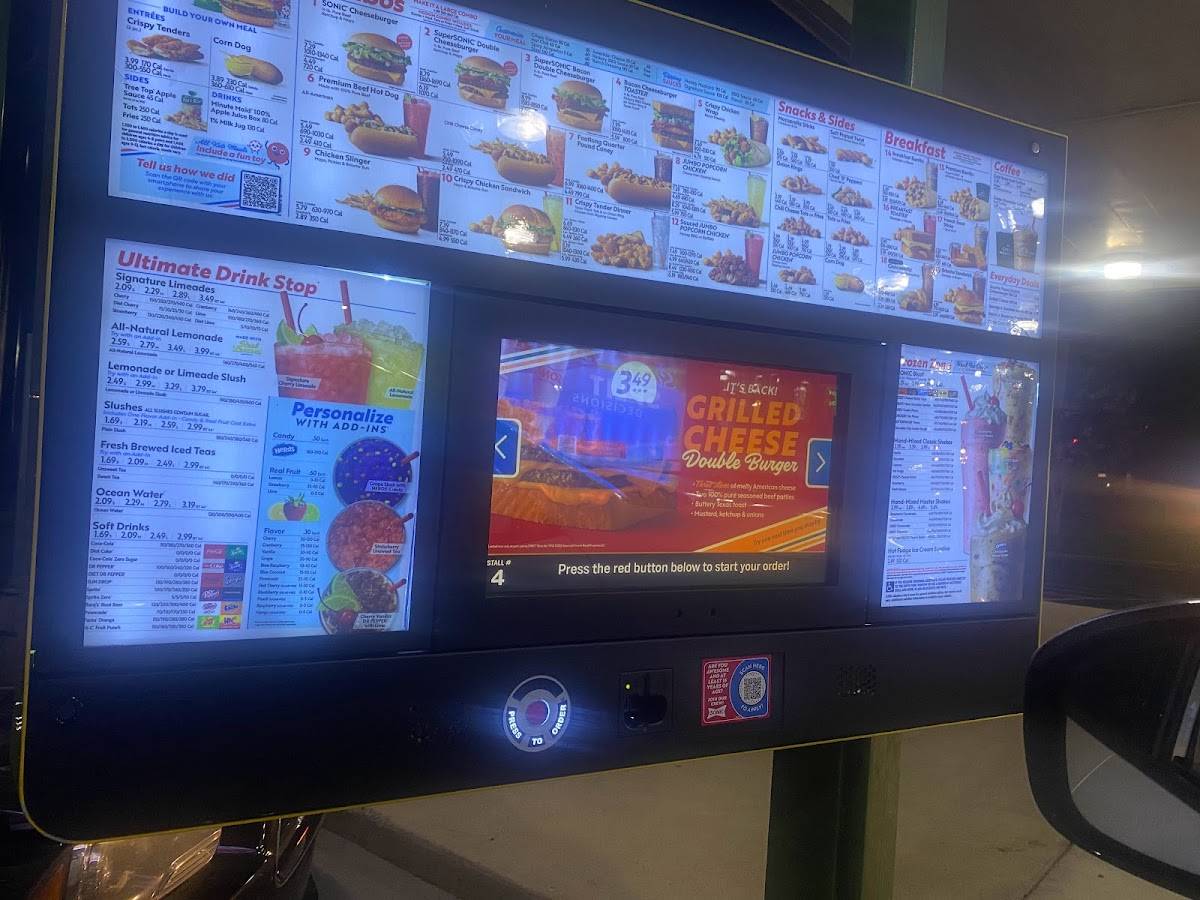 Sonic Drive-In меню