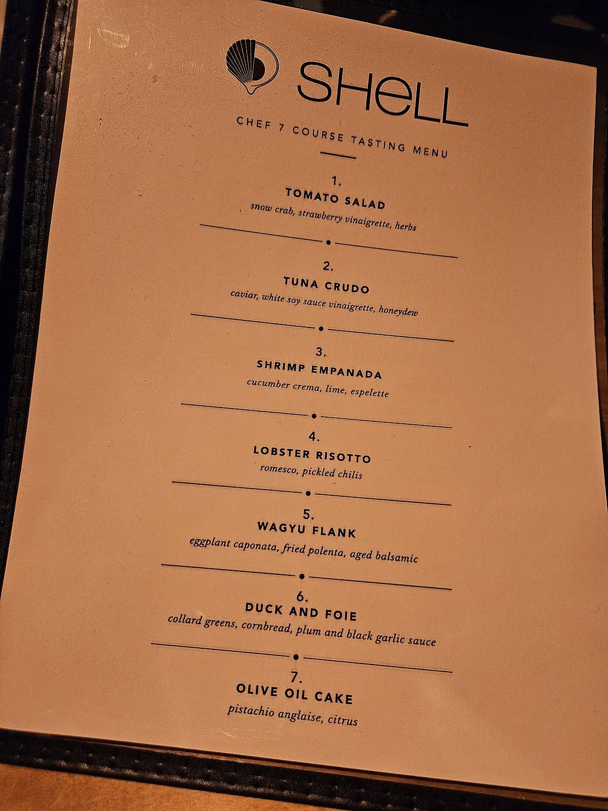 Shell Restaurant меню