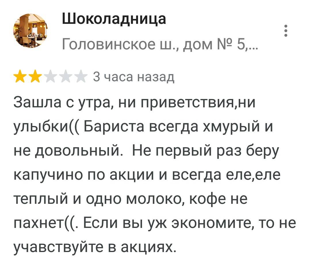 Шоколадница меню
