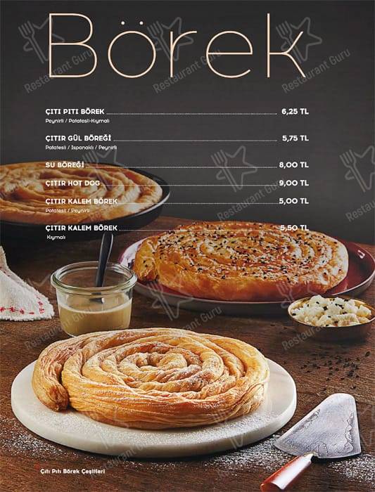 Simit Sarayı меню
