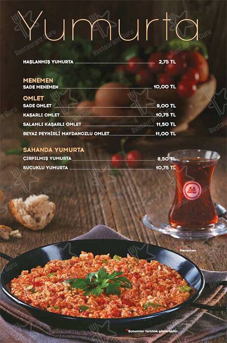 Simit Sarayı меню