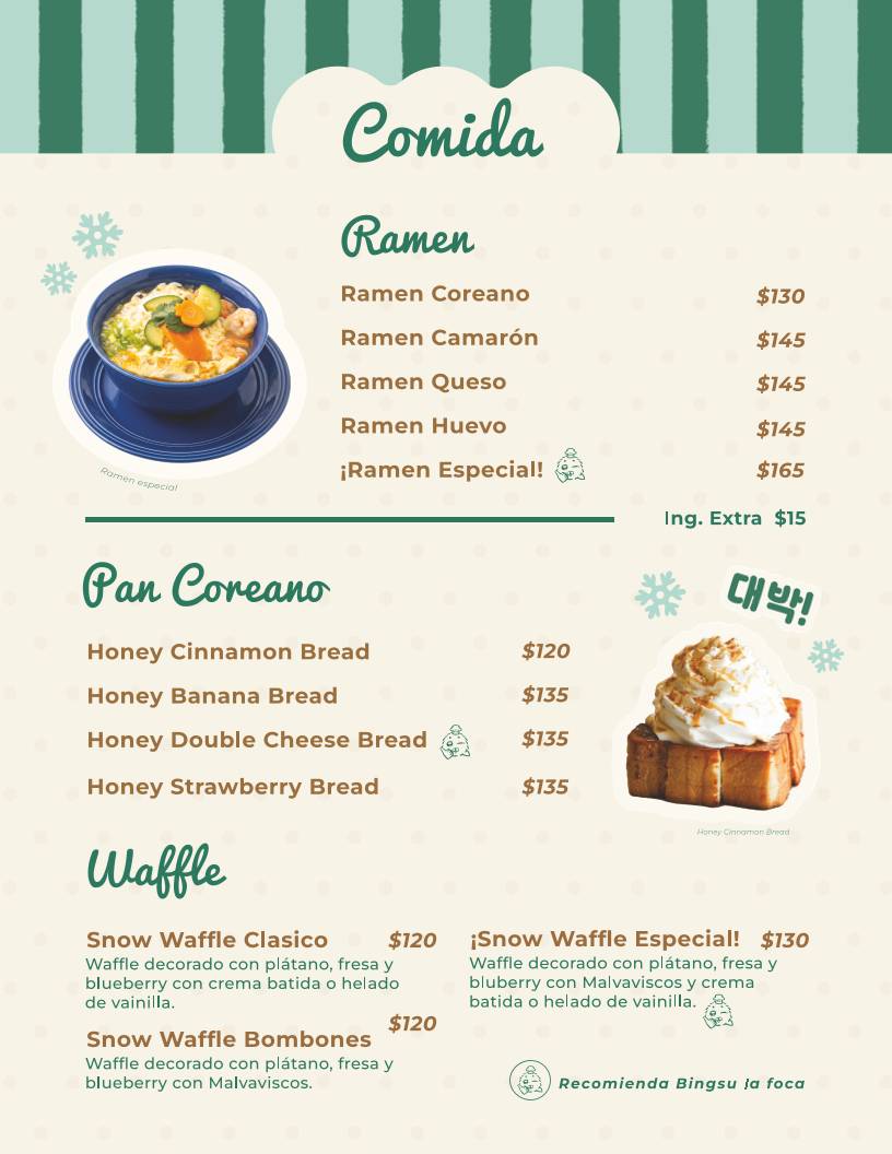 Snow Drop. Cafeteria Coreana меню