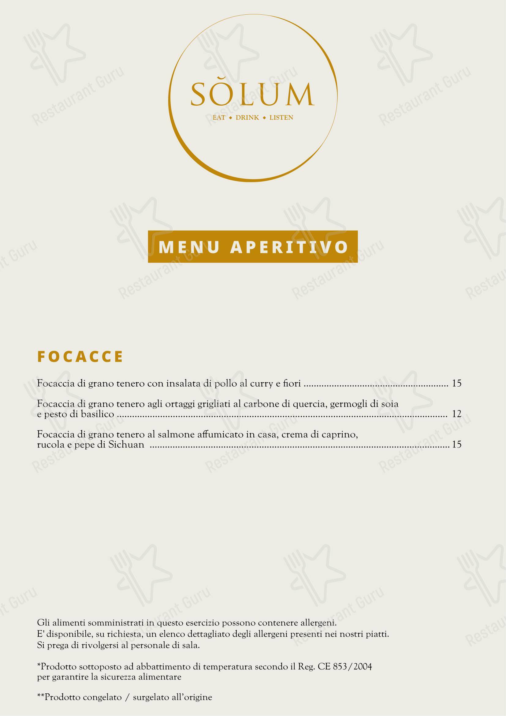 Меню ресторана Solum Ristorante Circo Massimo - Коктейльная карта