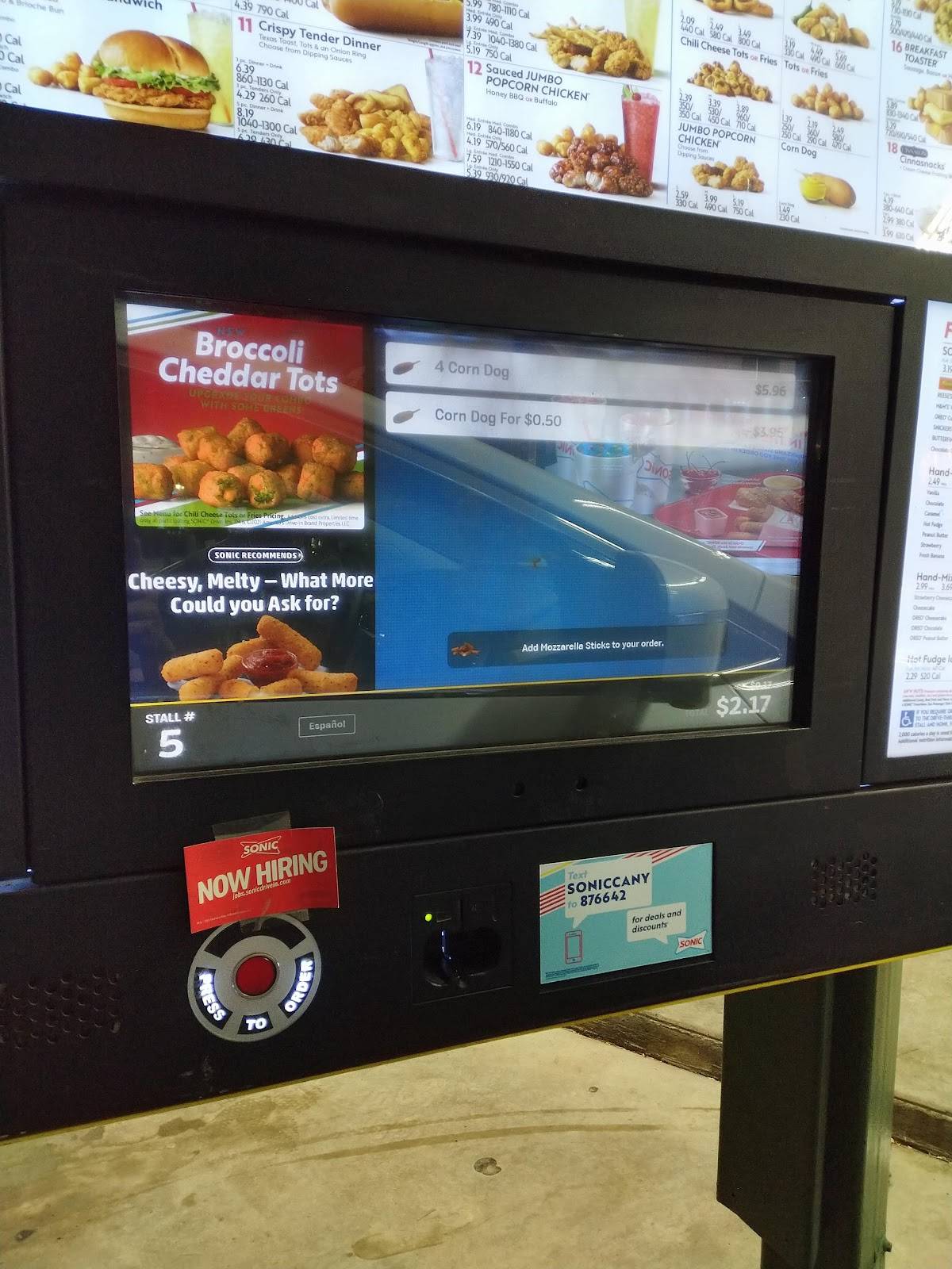 Sonic Drive-In меню