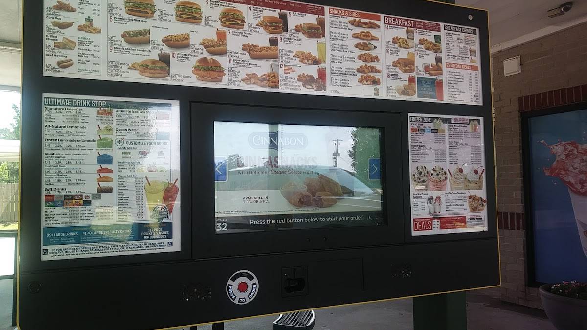 Sonic Drive-In меню