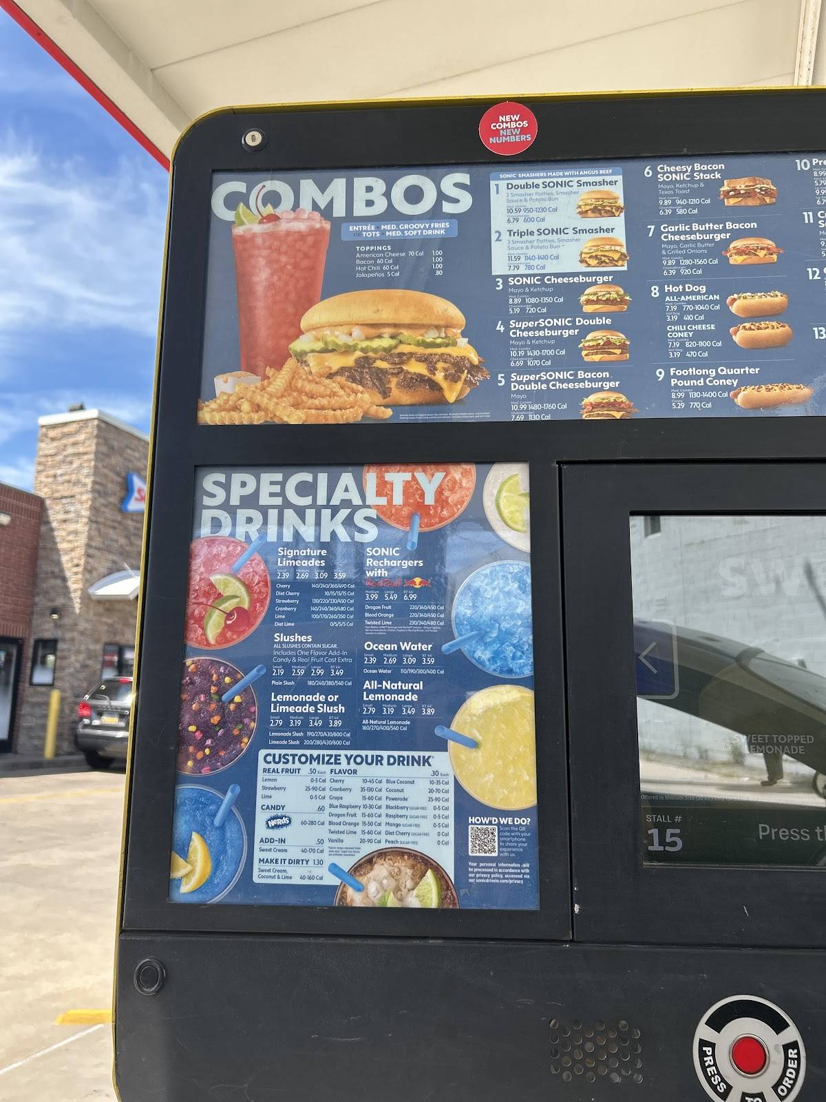 Sonic Drive-In меню