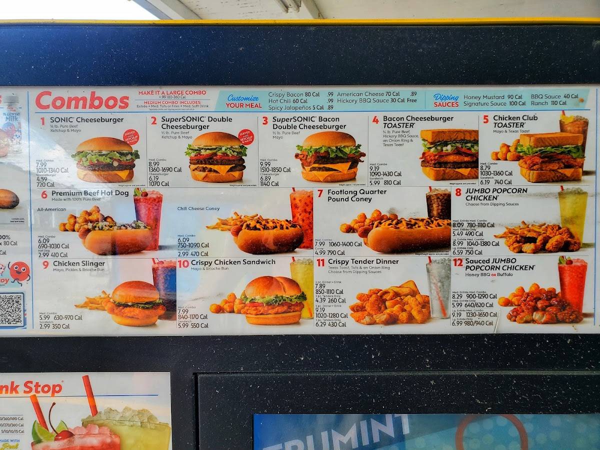 Sonic Drive-In меню