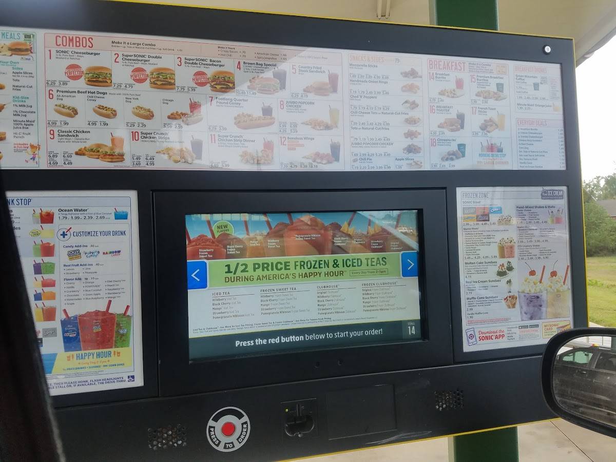 Sonic Drive-In меню