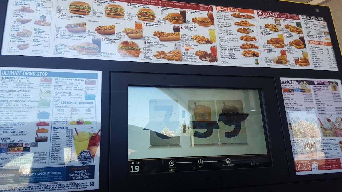Sonic Drive-In меню