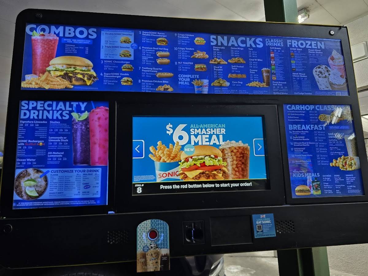 Sonic Drive-In меню