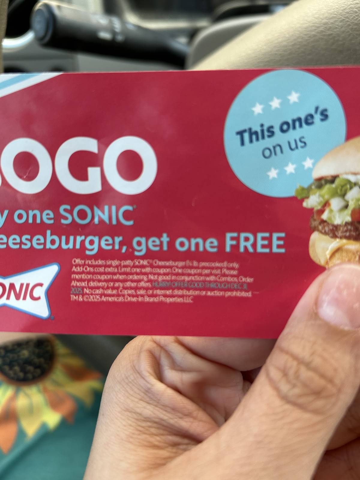 Sonic Drive-In меню
