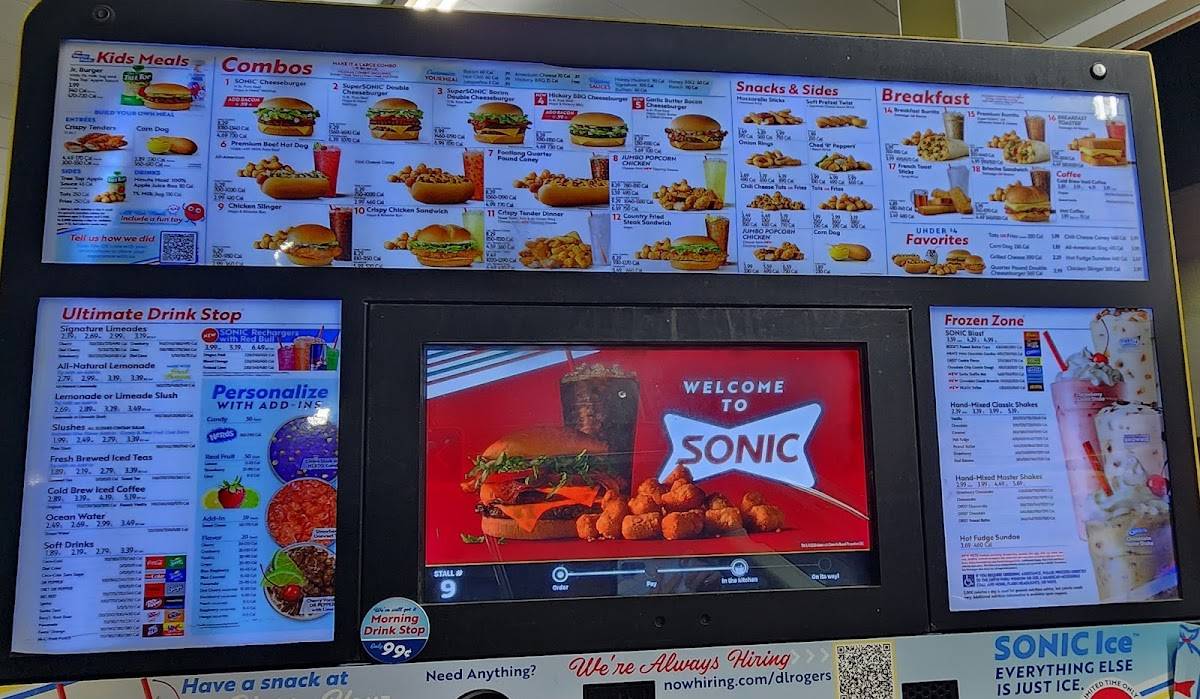 Sonic Drive-In меню