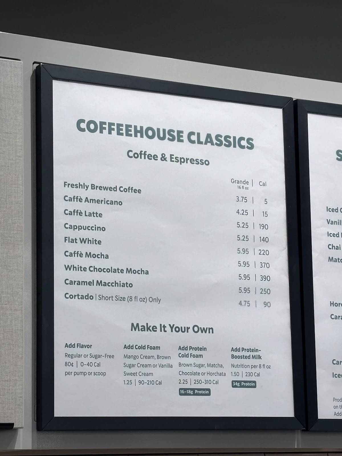 Starbucks Coffee Company меню