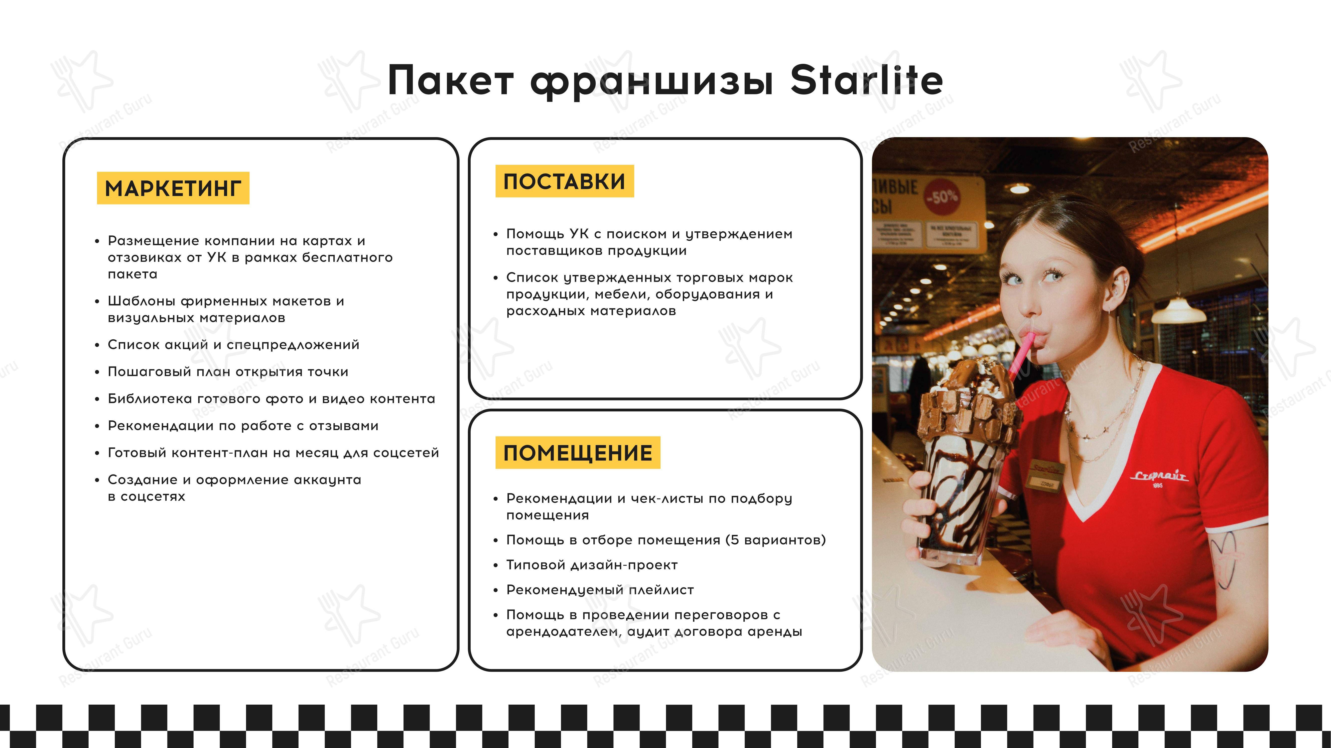 Меню ресторана Старлайт Дайнер