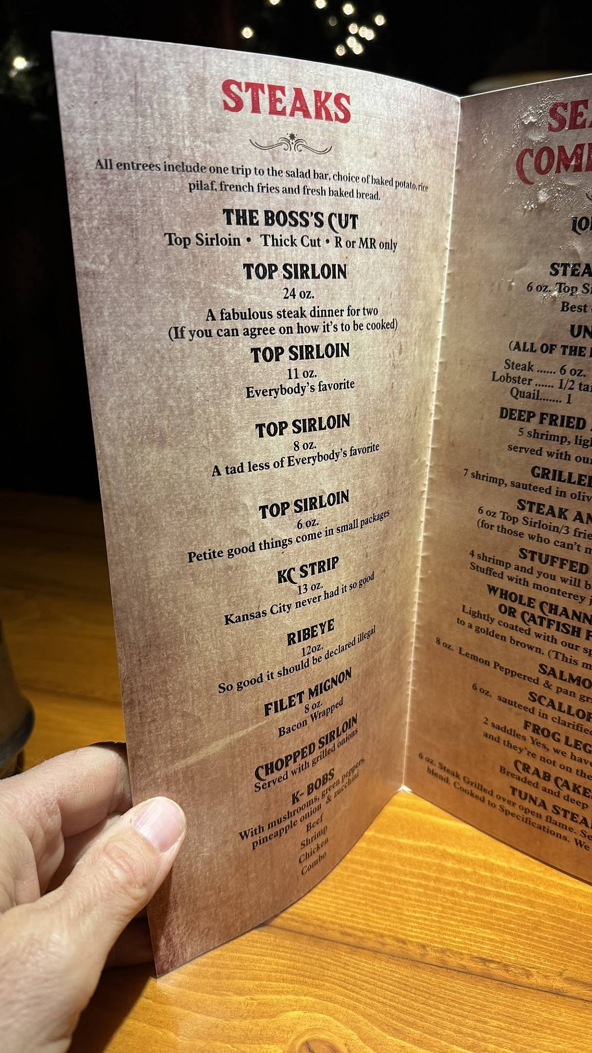 Steak Inn меню