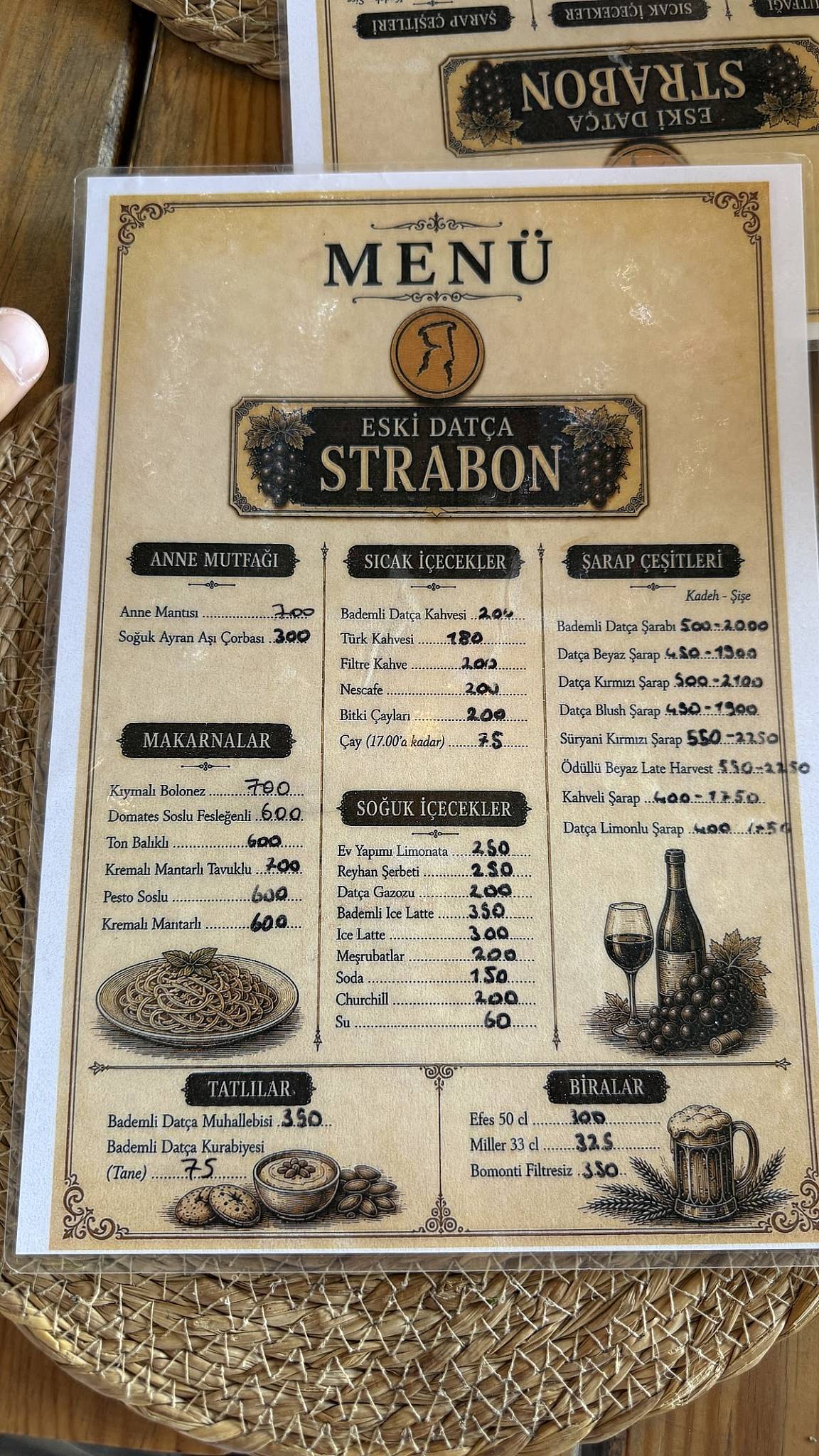 Strabon Eski Datça меню
