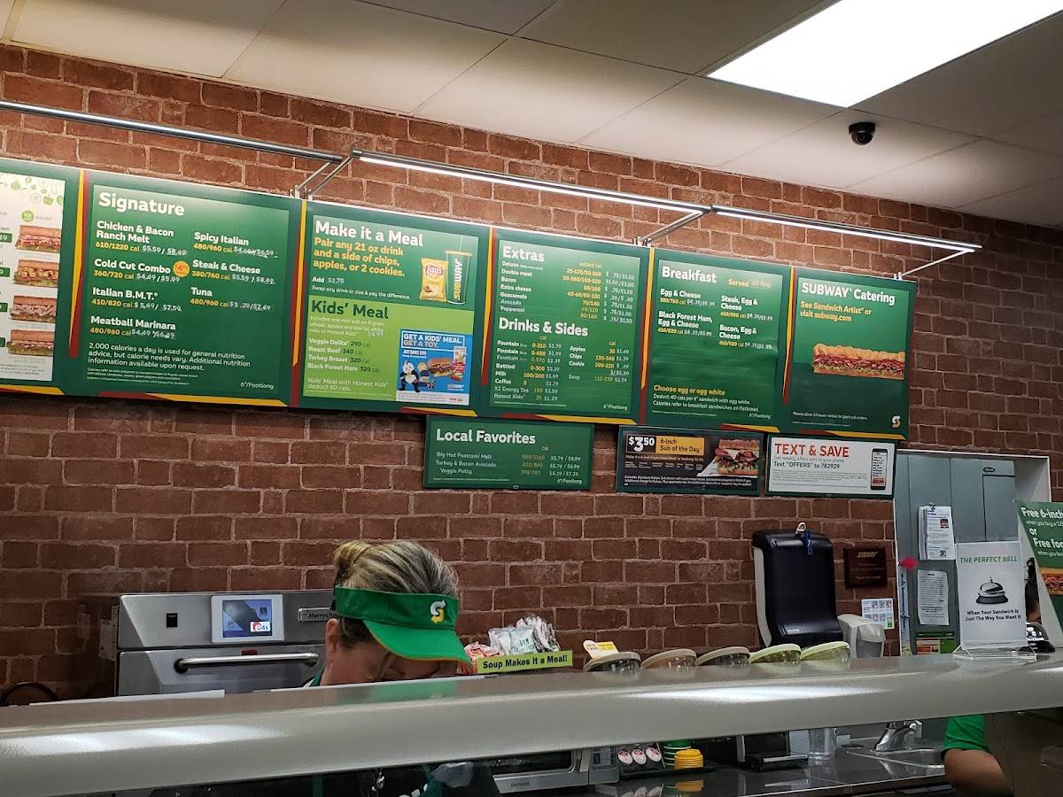Subway меню