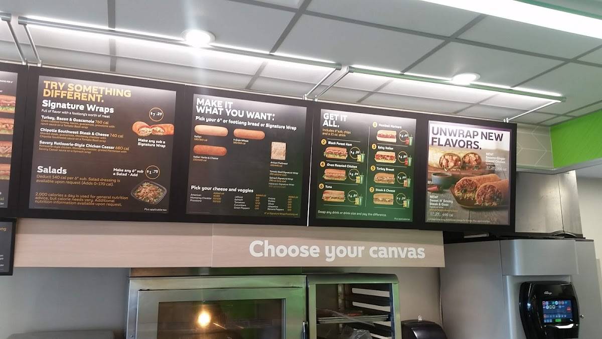 Subway меню